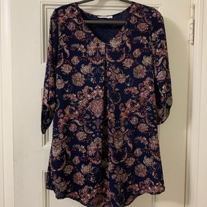 Navy Paisley Swing Dress